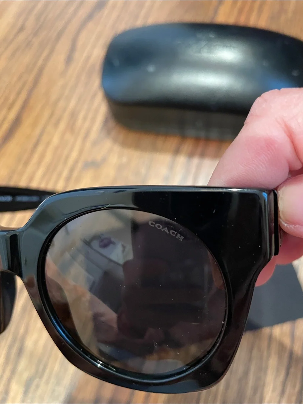 Coach Black Gloss Oversized Cat-Eye Sunglasses